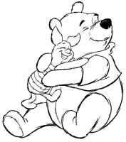 A coloring page of winnie the pooh
